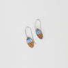 Oval drop yellow, blue & red earrings by Kathryn Willis