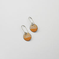 Circle yellow & pink spot drop earrings by Kathryn Willis