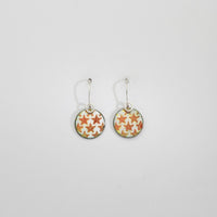 Circle yellow & red star drop earrings by Kathryn Willis