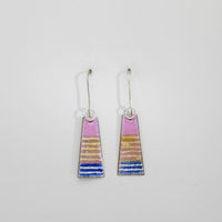Tower pink, yellow & blue stripe drop earrings by Kathryn Willis