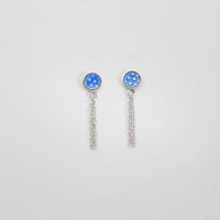 Blue spot earrings with chain by Kathryn Willis