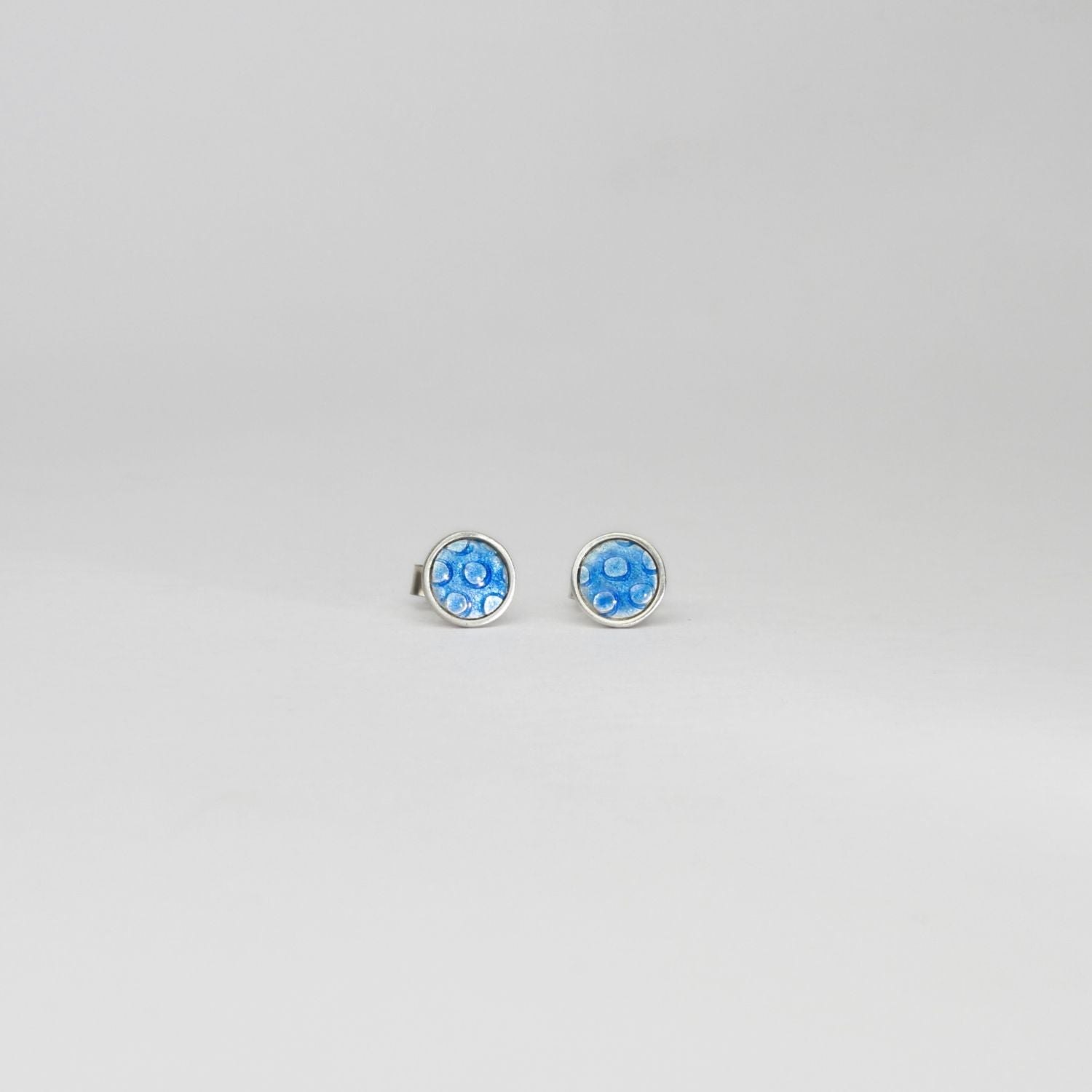 Mini blue spot studs by Kathryn Willis