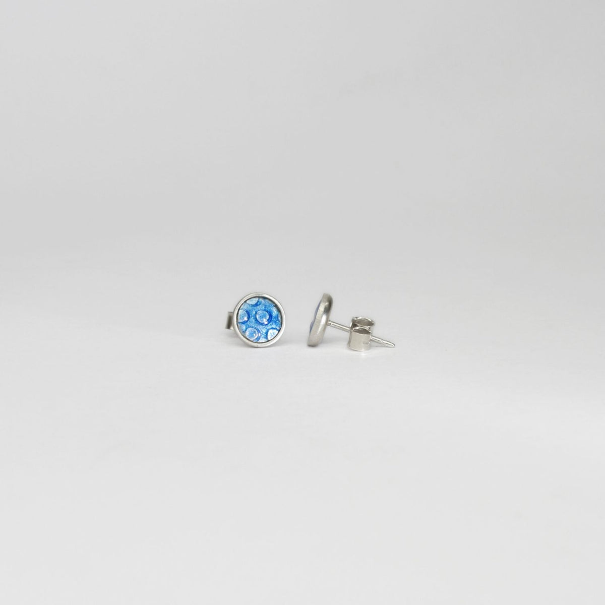 Mini blue spot studs by Kathryn Willis