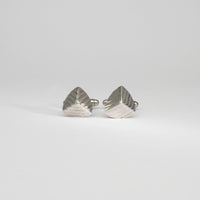 Tricornel ridged silver cufflinks by Karen Williams