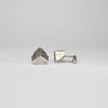 Tricornel decay silver cufflinks by Karen Williams