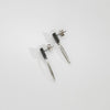 Sea oak textured drop earrings black silver by Karen Williams