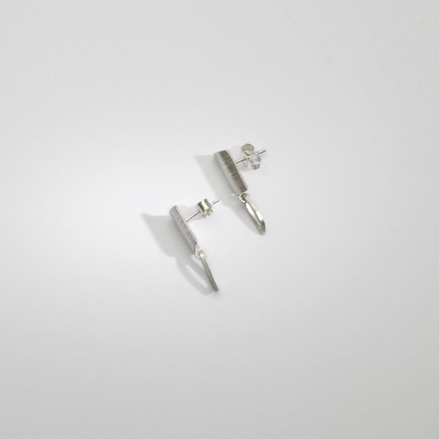 Sea oak textured drop silver earrings by Karen Williams