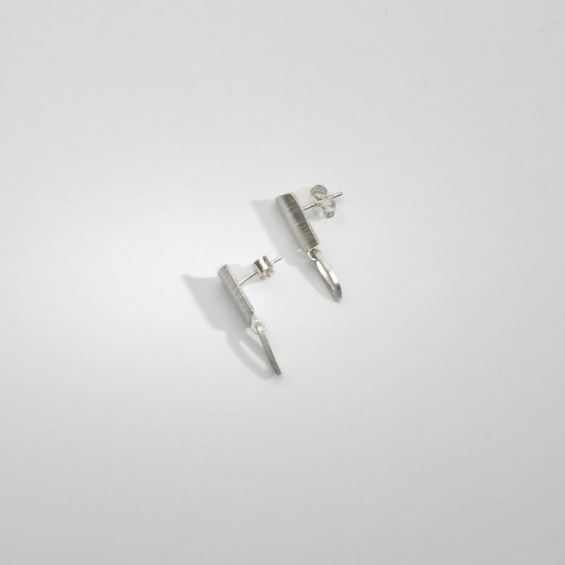 Sea oak textured drop silver earrings by Karen Williams