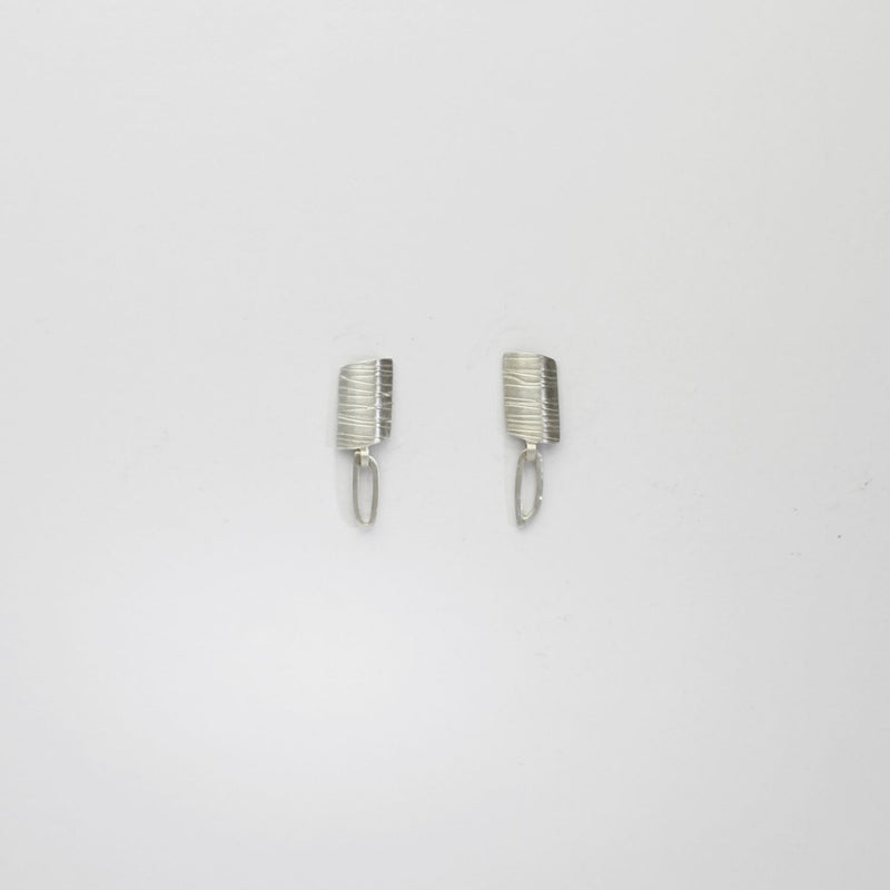 Sea oak textured drop silver earrings by Karen Williams