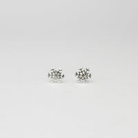 Small snowflake silver studs by Kate Wimbush