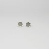 Round snowflake black silver studs by Kate Wimbush