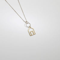 Beach hut silver & 9ct gold pendant by Kate Wimbush