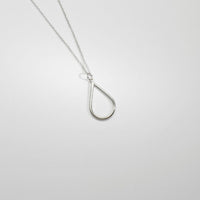 Large single raindrop silver pendant by Kate Wimbush