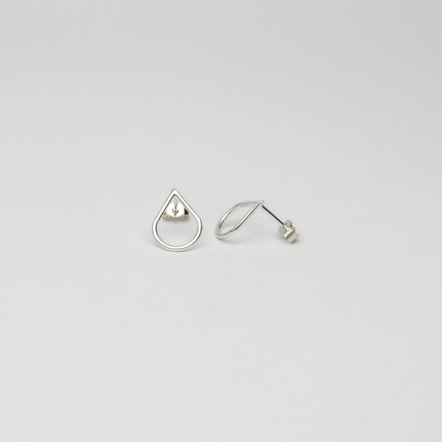 Raindrop silver studs by Kate Wimbush