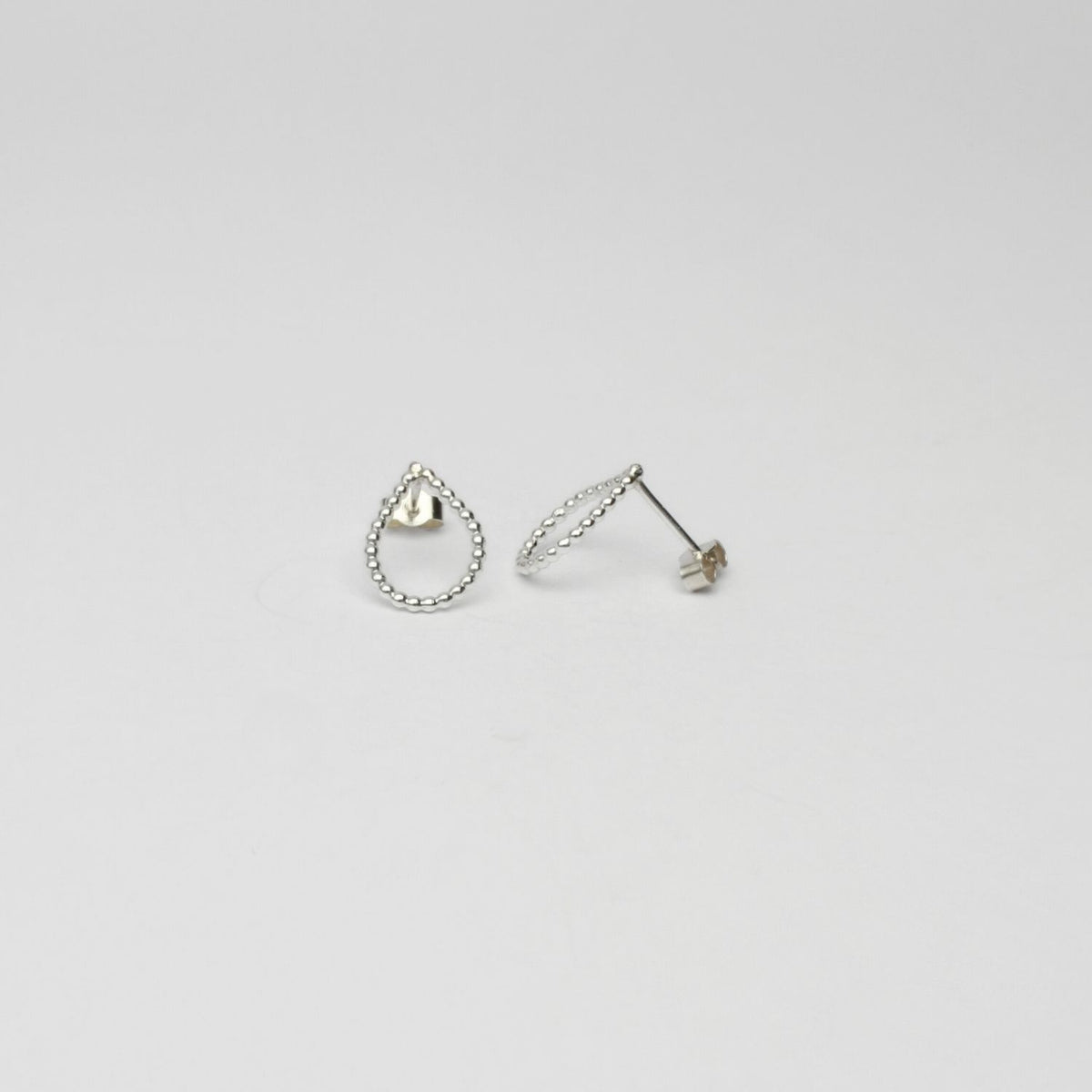 Raindrop silver beaded studs by Kate Wimbush