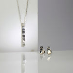 Linear silver  and earrings set 