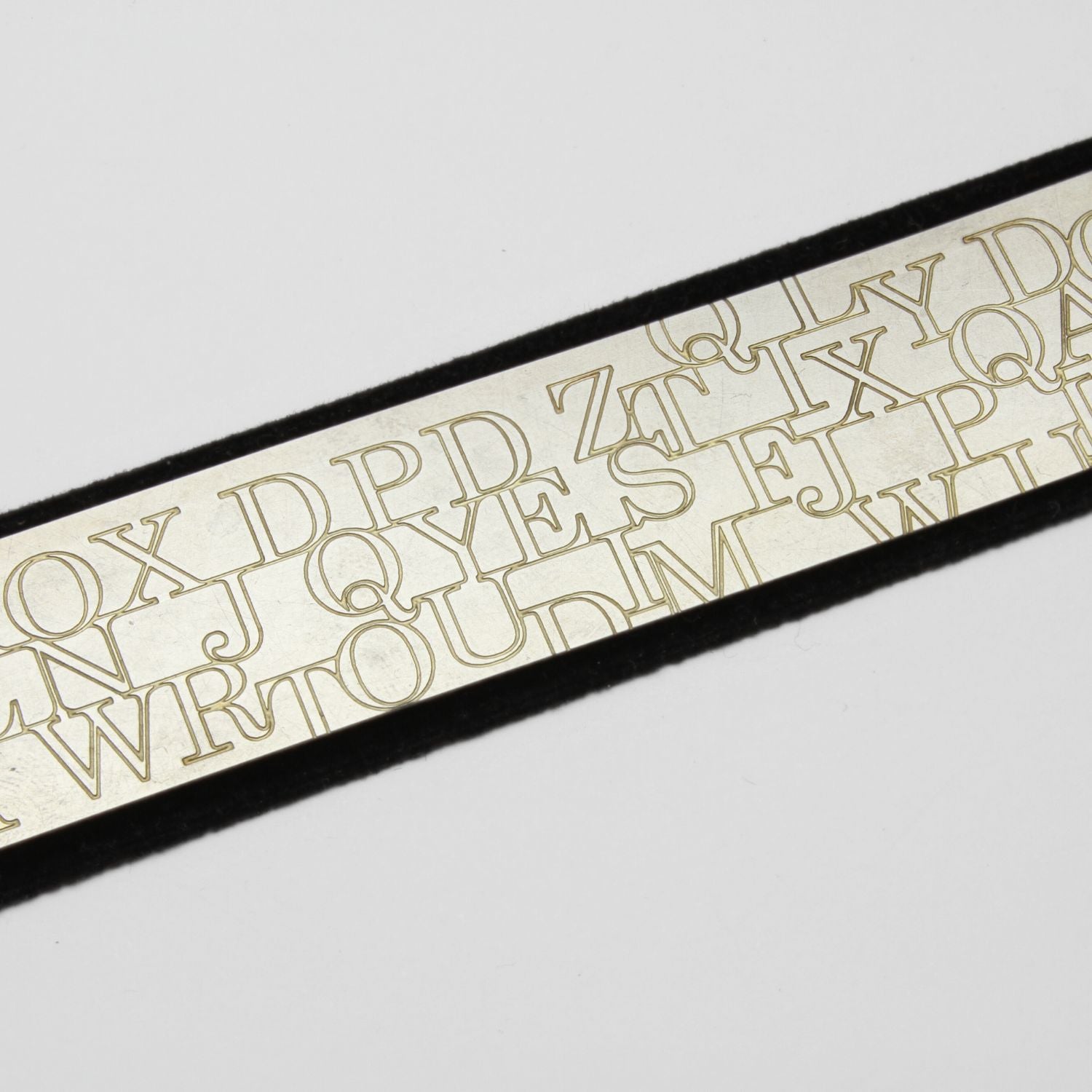 Letter etched bookmark silver & gold plated by Mary Ann Simmons