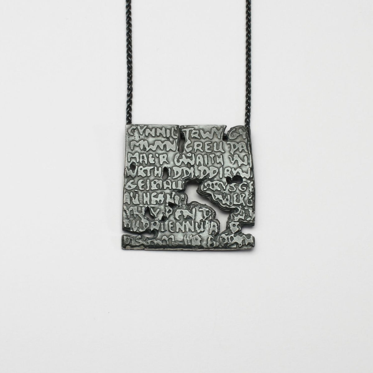 Fragile Form Black Silver Pendant 1