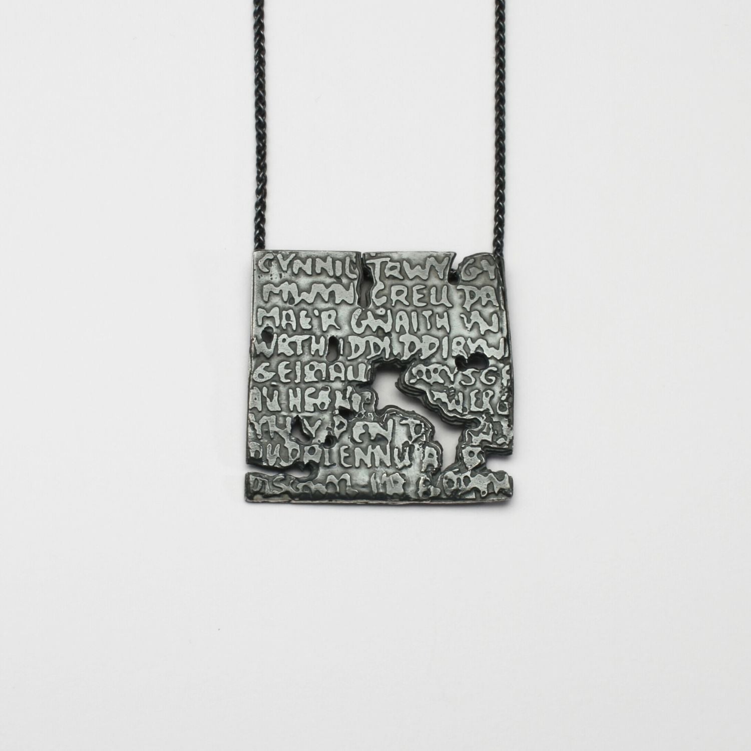 Fragile Form Black Silver Pendant 1