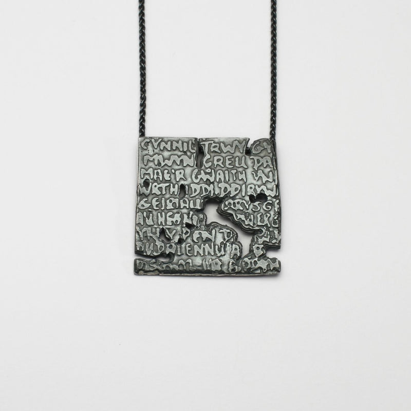 Fragile Form Black Silver Pendant 1