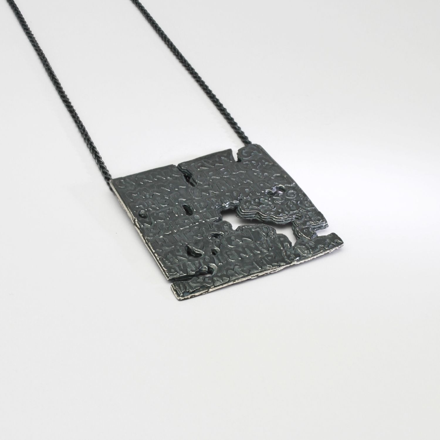 Fragile Form Black Silver Pendant 1