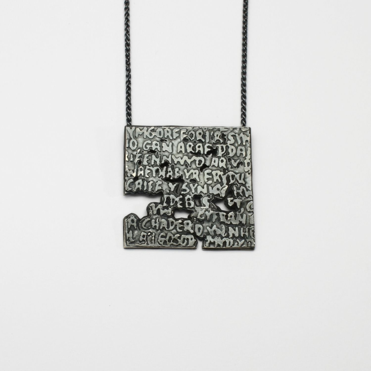 Fragile Form Black Silver Pendant 2