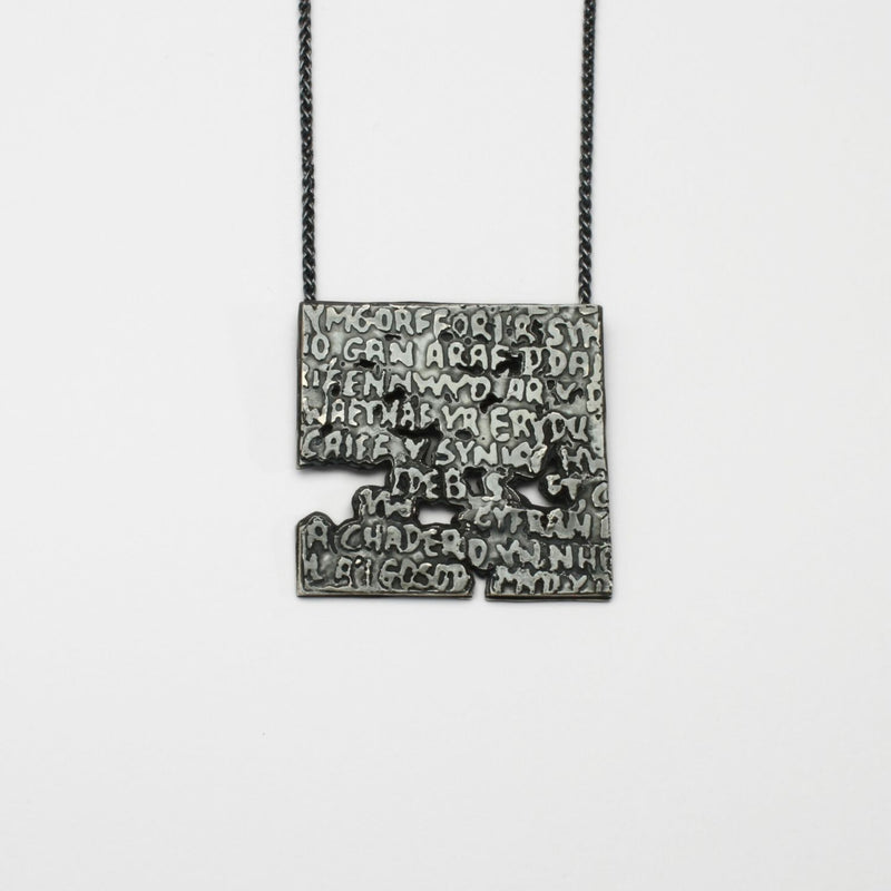 Fragile Form Black Silver Pendant 2