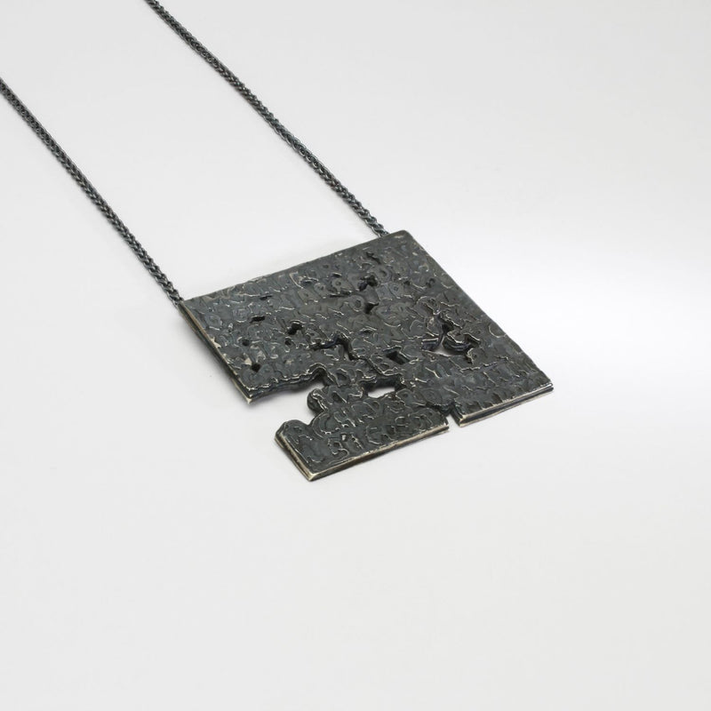 Fragile Form Black Silver Pendant 2