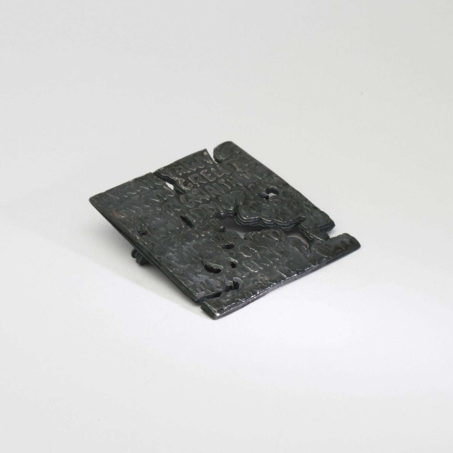 Fragile Form Black Silver Brooch 1