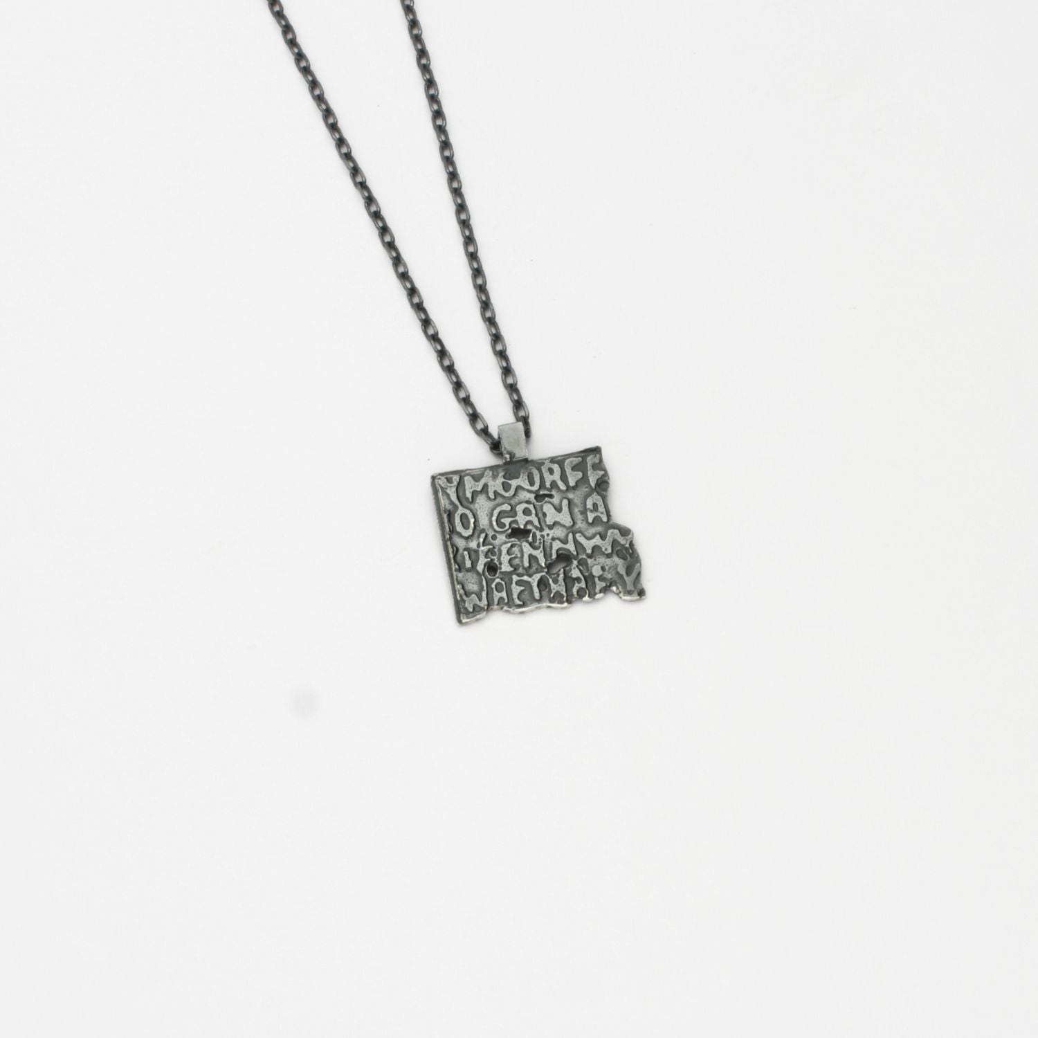 Fragile Form Small Black Silver Pendant 1