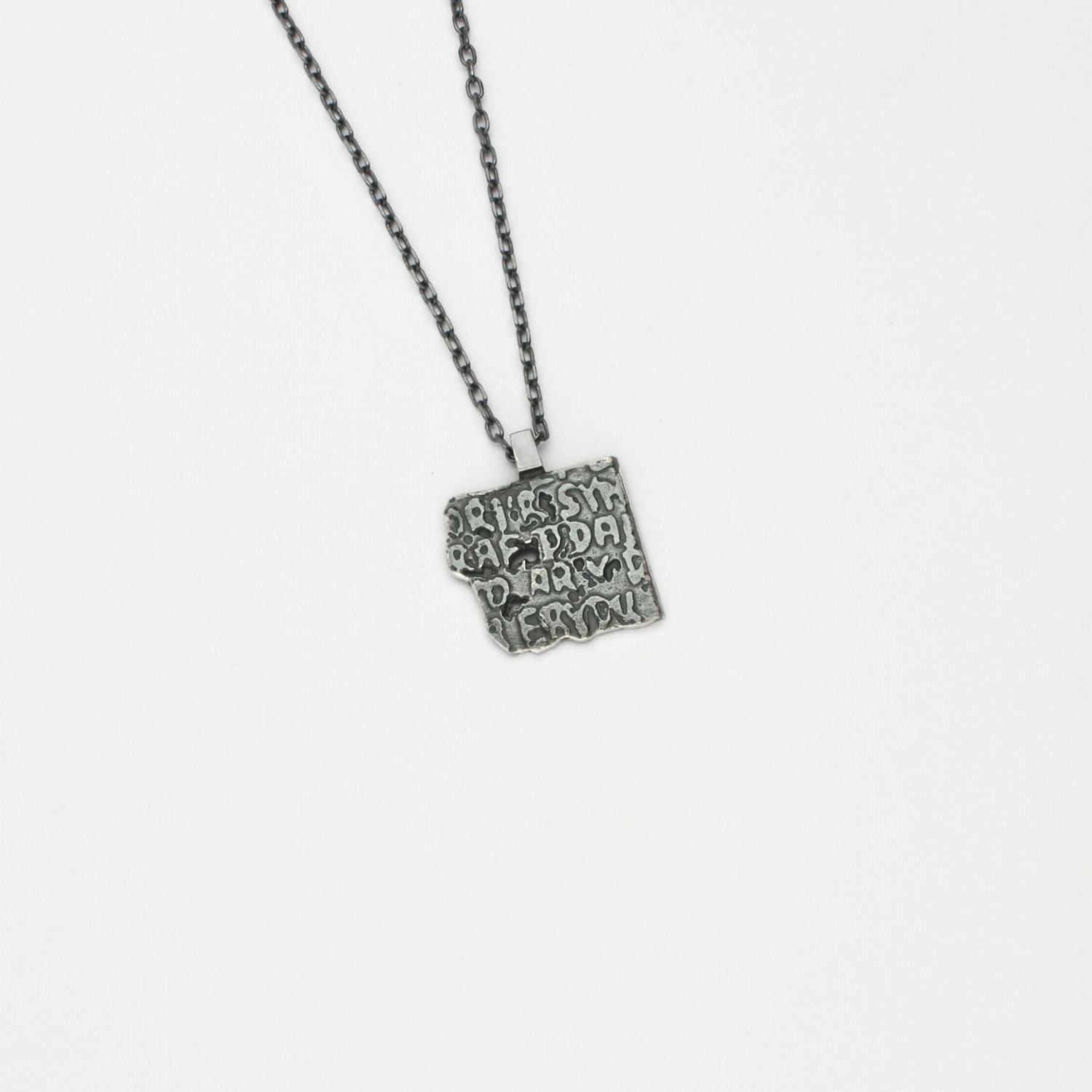 Fragile Form Small Black Silver Pendant 2