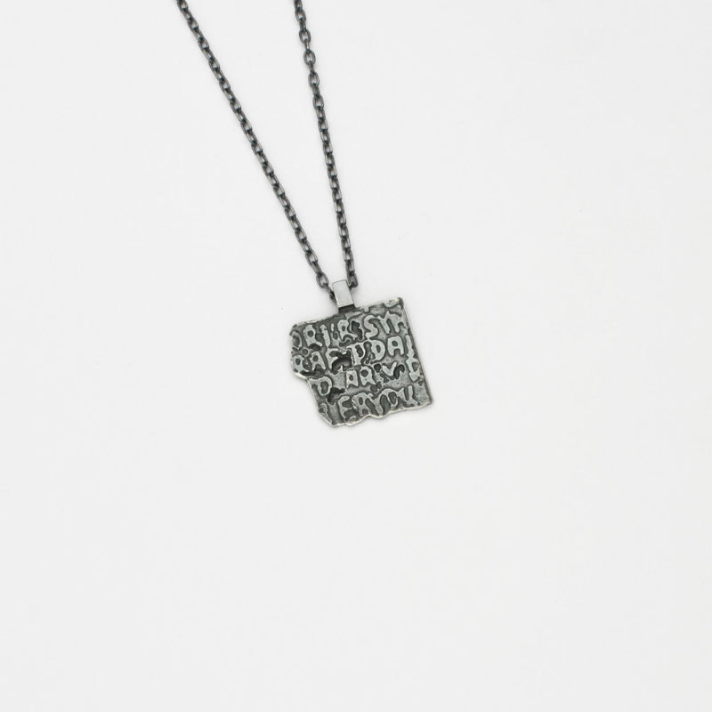 Fragile Form Small Black Silver Pendant 2