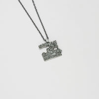 Fragile Form Small Black Silver Pendant 3