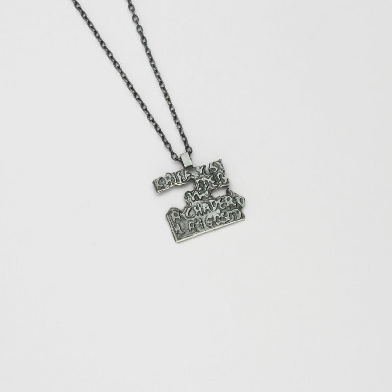 Fragile Form Small Black Silver Pendant 3