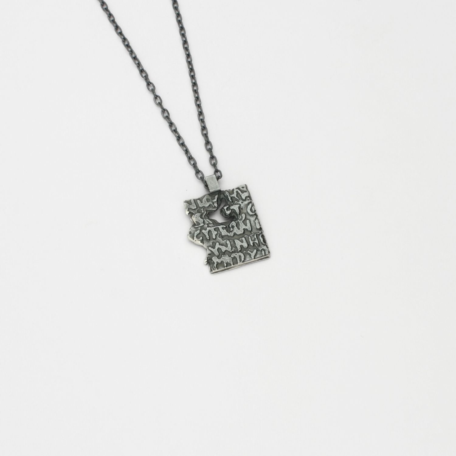 Fragile Form Small Black Silver Pendant 4