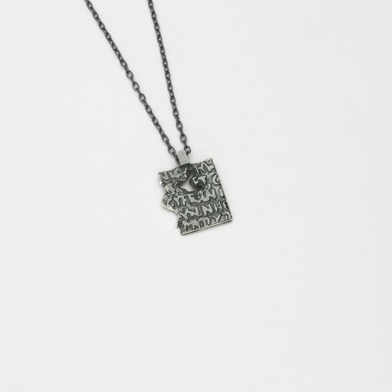 Fragile Form Small Black Silver Pendant 4