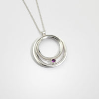 Solitaire: Small Silver Necklace with Amethyst