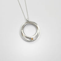 Solitaire: Small Silver Necklace with Citrine
