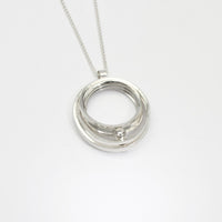 Solitaire: Small Silver Necklace with diamond