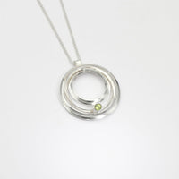 Solitaire: Small Silver Necklace with Peridot