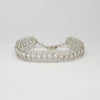 Lace silver bracelet with white pearls by Natalie Vardey