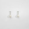 White pearl & swarovski drop earrings by Natalie Vardey