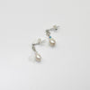 White pearl & swarovski drop earrings by Natalie Vardey