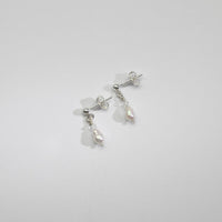 White pearl & swarovski stud earrings by Natalie Vardey