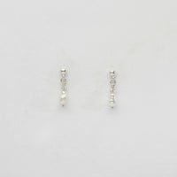 White pearl & swarovski stud earrings by Natalie Vardey