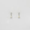Small white pearl & swarovski stud earrings by Natalie Vardey