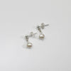 Small white pearl & swarovski stud earrings by Natalie Vardey