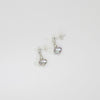 Small grey & silver bead stud earrings by Natalie Vardey