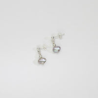 Small grey & silver bead stud earrings by Natalie Vardey