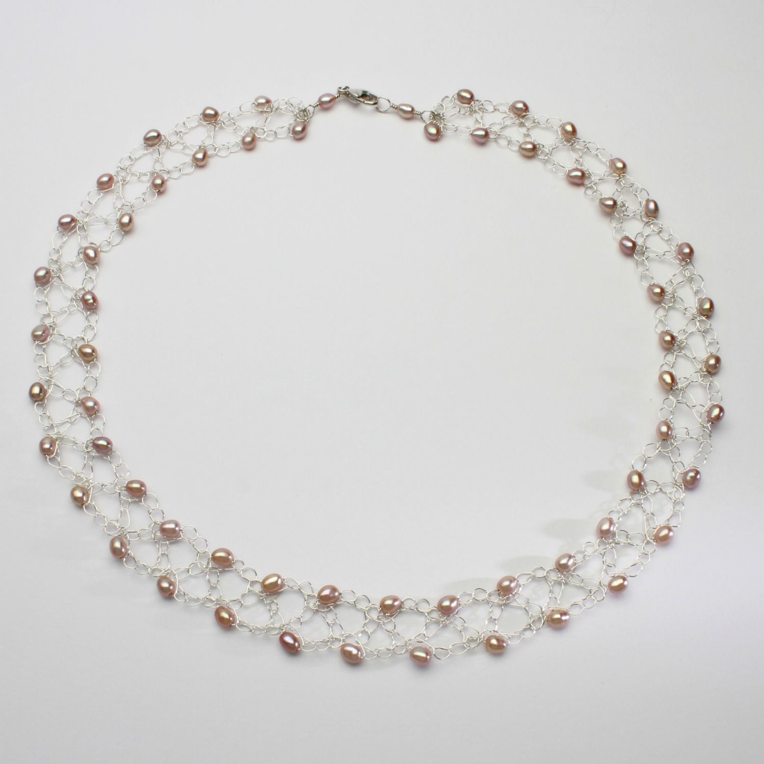 2 row small lilac pearl necklace by Natalie Vardey